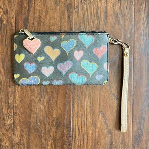Dooney & Bourke Hearts Wristlet in Black